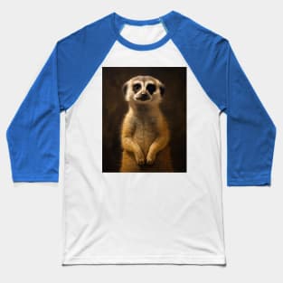 Amazing Zoo Meerkat: A Hyperrealistic Oil Painting Baseball T-Shirt